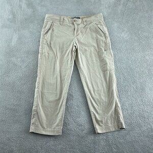 Eddie Bauer Womens Khaki Cargo Pants Size 8 Stretch Cotton Blend 5935